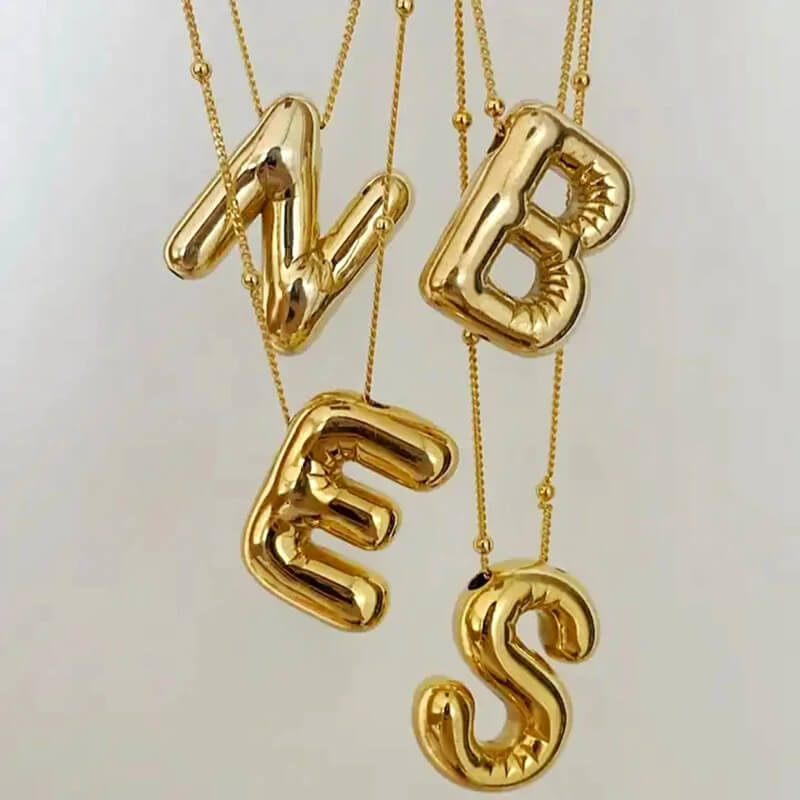 3D-Balloon-Initial-Name-Pendant-Customized-Jewelry-Gift-Women-Gold