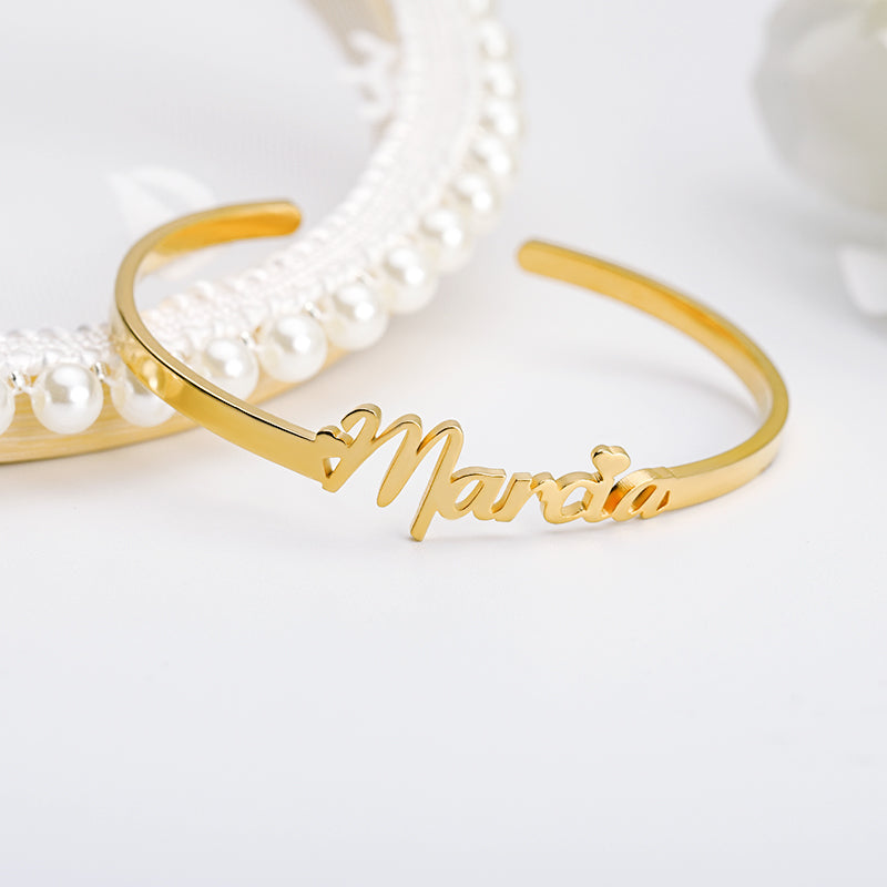 Adjustable-Custome-Nameplate-Bangle-Bracelet-Women-Gold-gift
