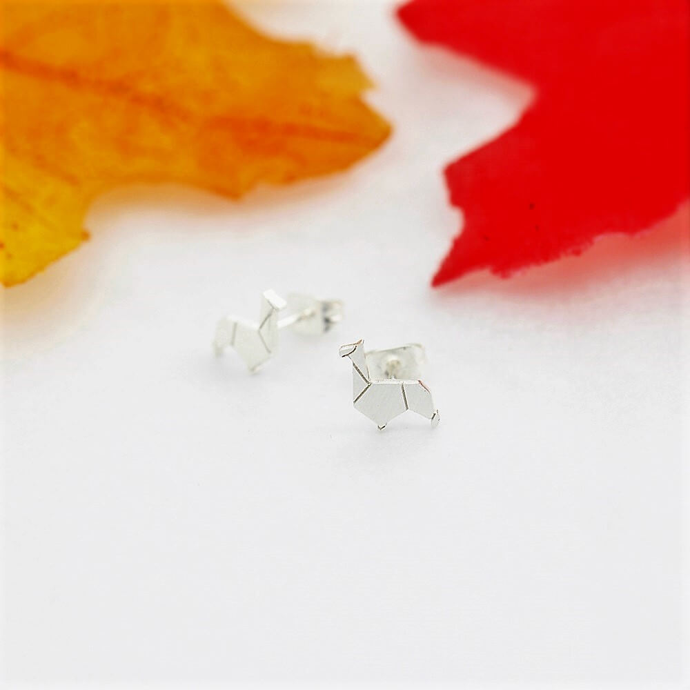 Origami Alpaca Earrings jewelry for women in silver with Free shipping - Simply Bo