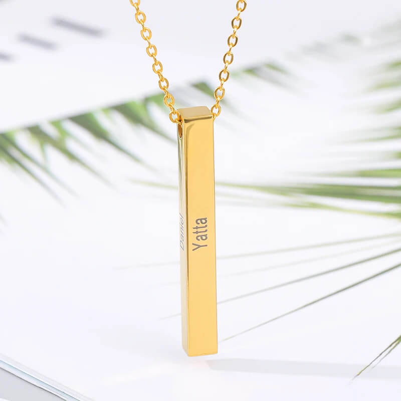 stylish Engraving Bar Necklace for women in gold rose gold and silver color (Free shipping) | Simply Bo