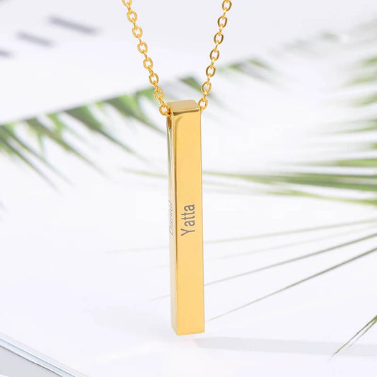 stylish Engraving Bar Necklace for women in gold rose gold and silver color (Free shipping) | Simply Bo