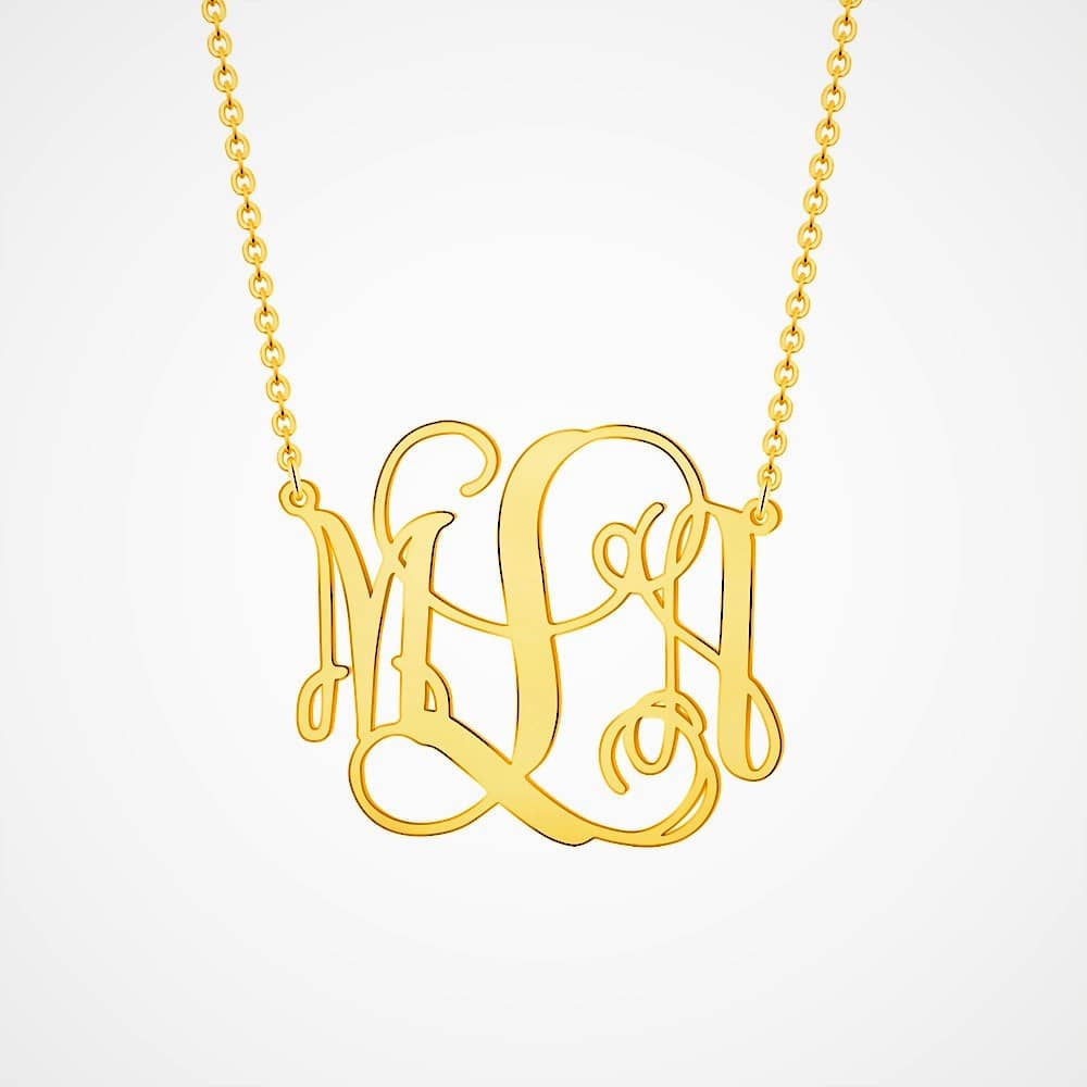 stylish Monogram Necklace for women in gold rose gold and silver color (Free shipping) | Simply Bo