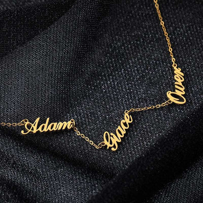 Personalized-Multiple-three-Names-Necklace-Custom-Nameplated-Pendant-Gold-jewelry