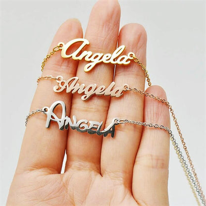 stylish personalised Cursive Name Necklace for women in silver (Free shipping) | Simply Bo