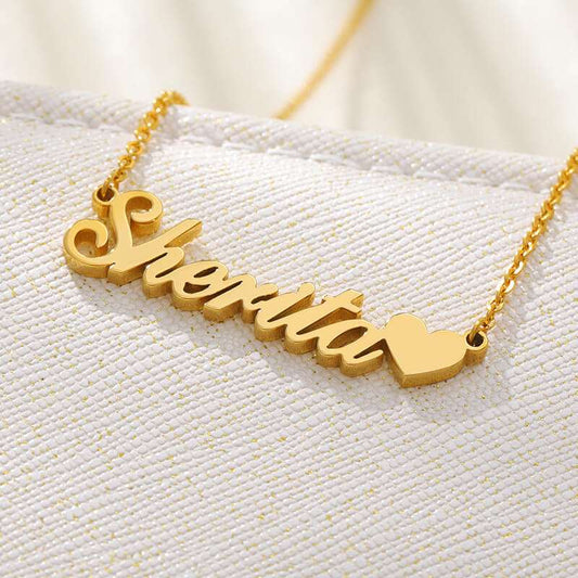 stylish Tiny Heart Name Necklace for women in gold rose gold and silver color (Free shipping) | Simply Bo