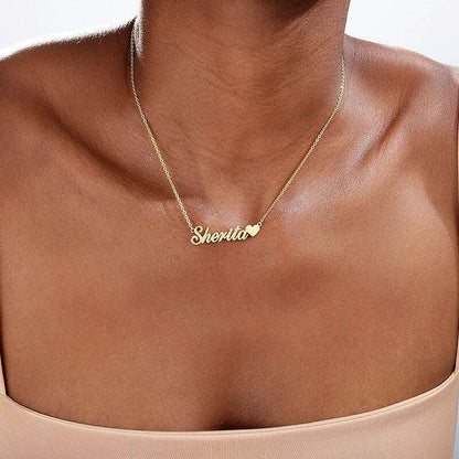 stylish Tiny Heart Name Necklace for women in gold cute (Free shipping) | Simply Bo