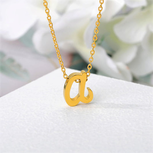 Personalized-lowercase-a-initial-letter-Pendant-Necklace-Gold-gift-girlfriend