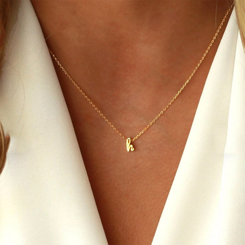 Personalized-lowercase-h-initial-letter-Pendant-Necklace-Gold-gift-girlfriend
