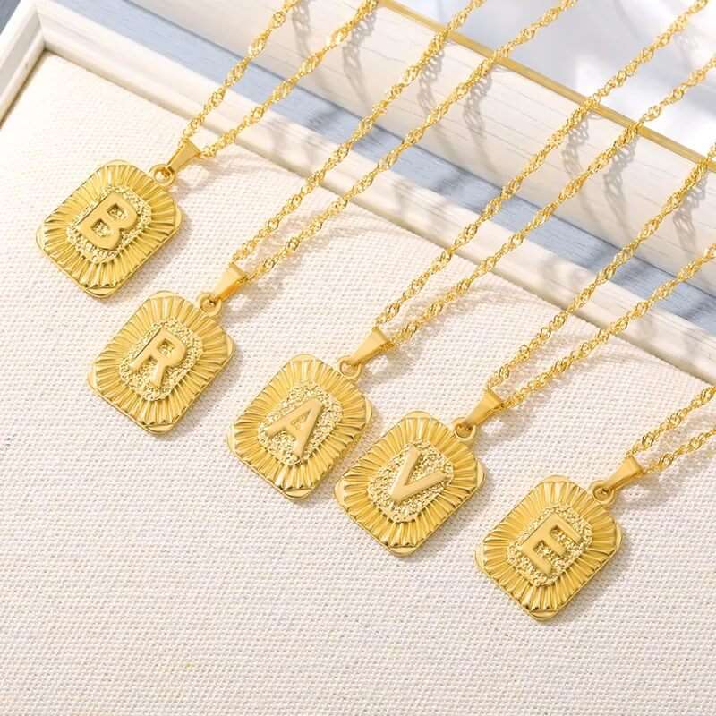 Girl's Custom Pendant Letter Initial Necklace jewelry for women in gold with Free shipping - Simply Bo