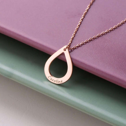 Rose-Gold-family-Name-Wter-Drop-Necklace-jewellery-for-moms
