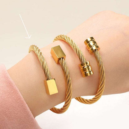 Simple-stacking-Wist-Open-Gold-Color-Rope-Cube-Bangle-Bracelet