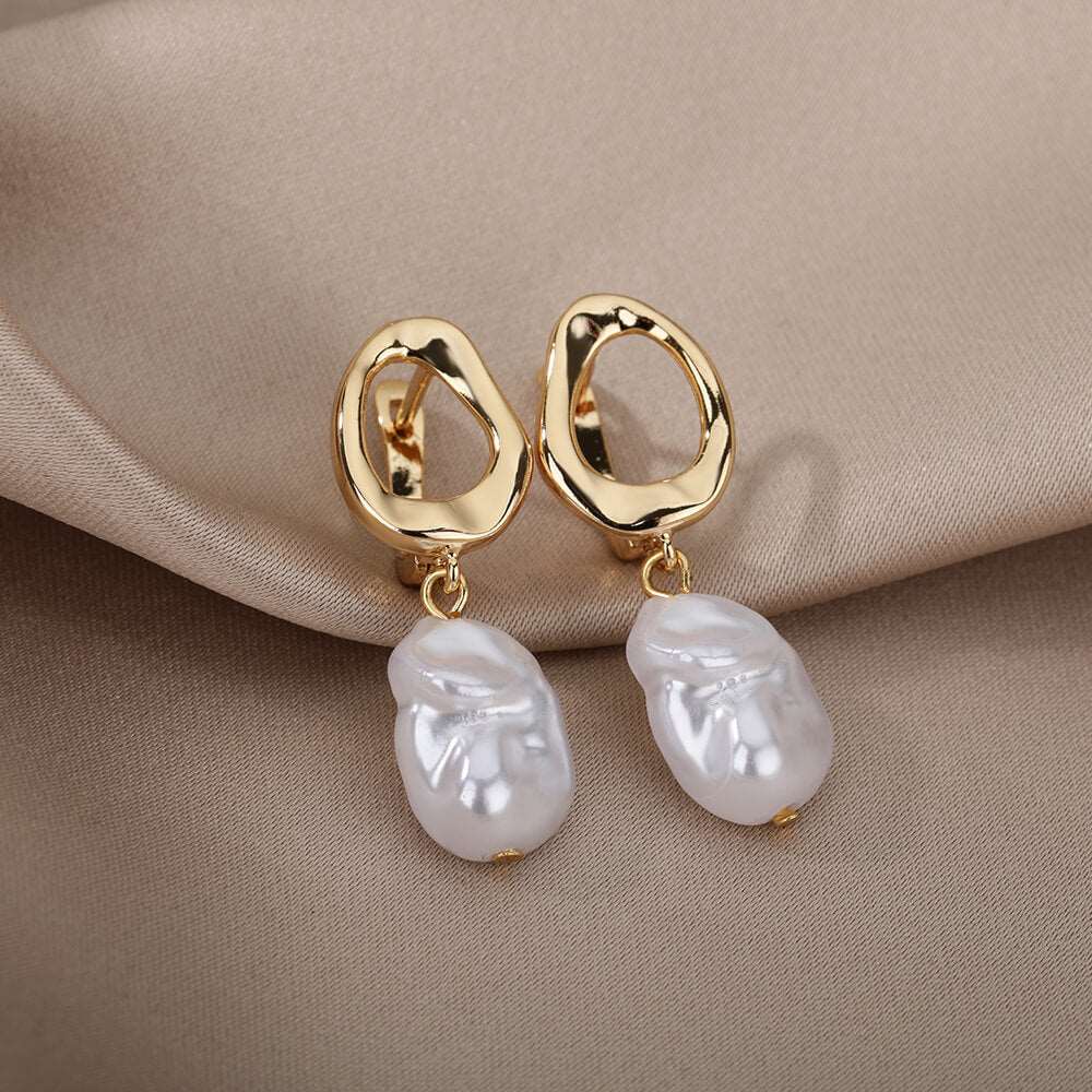 Simplle-Pearl-Drop-Earrings-For-Women-trendy-Jewelry-Gold
