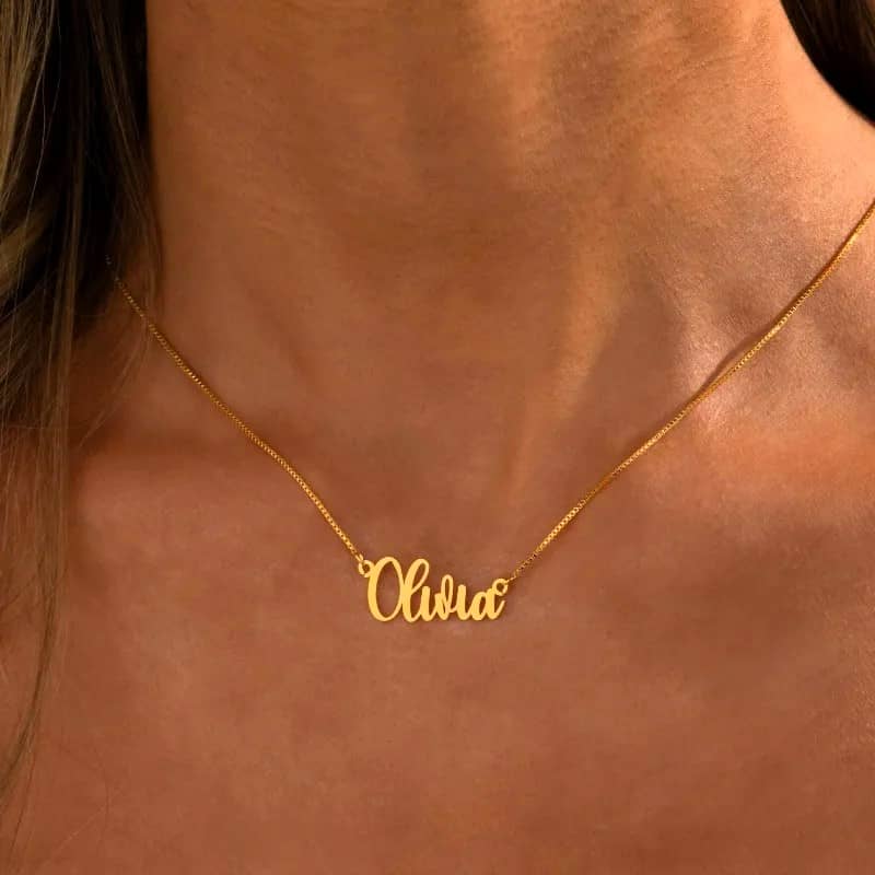 Double Plated Name Necklace 18K Gold Plated Nameplate Pendant Personalized  Custom Nameplate Pendant Customized Jewelry with Name Necklace for Women Men  Birthday Mother's Day Gift (Silver) | Amazon.com