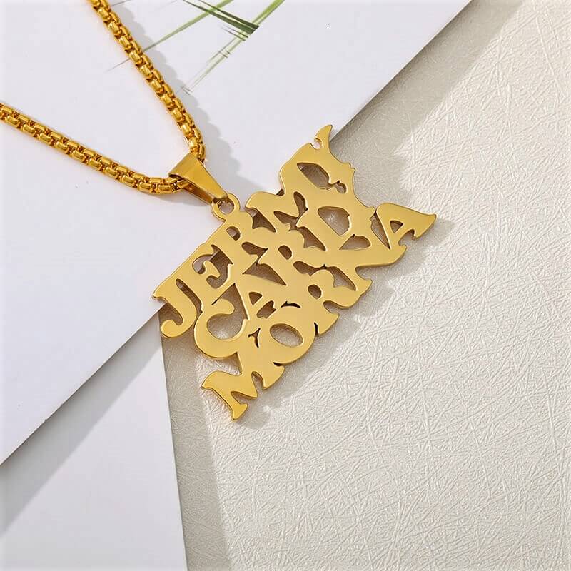 Triple Bold Name Necklace
