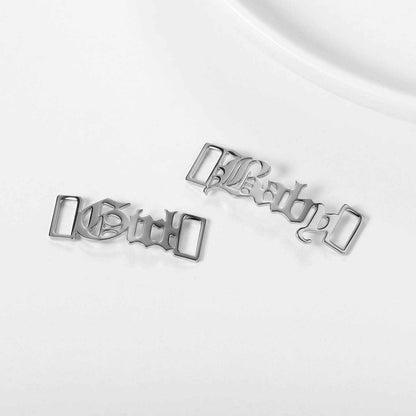 Silver Buckle Custom Name Shoe Tag Charm Accessory with name 
