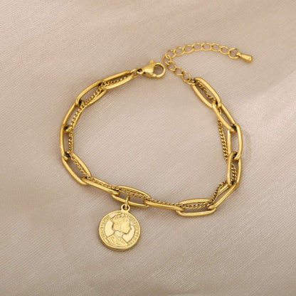 vintage-round-coin-pendant-chain-bracelet-fashion-gold-jewelry