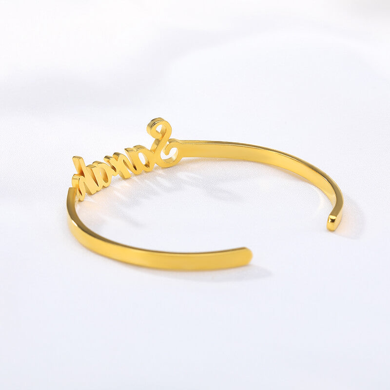 Adjustable-Customized-Nameplate-Bangle-Bracelet-Women-Gold