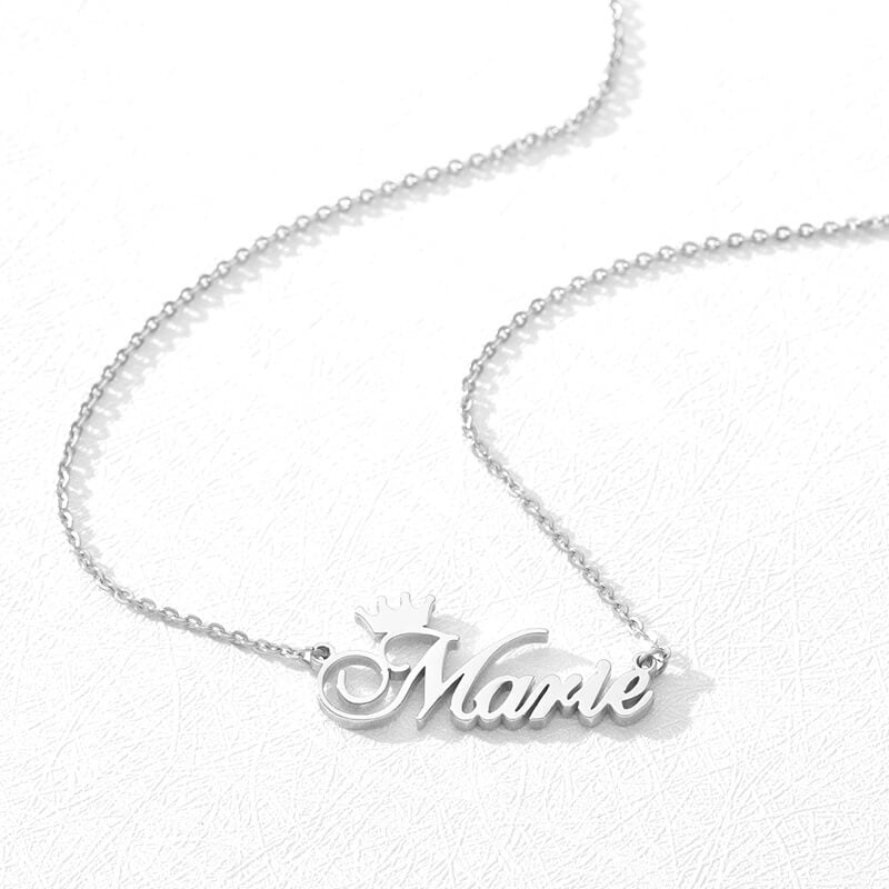 Custom-Necklaces-Crown-Personalized-Nameplate-Jewelry-Personality-Gift-Idea-SIlver
