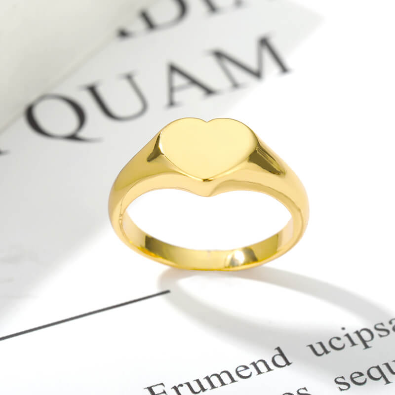 Gold-Forever-Love-Heart-Finger-Ring-for-Women-Stacking-Rings-Jewelry