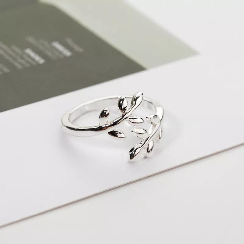 Women Simple Cute Double Leaf Ring Jewelry in Silver with Free shipping - Simply Bo