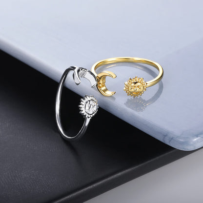 open boho sun moon Ring jewelry for women in gold and silver color (Free shipping) | Simply Bo