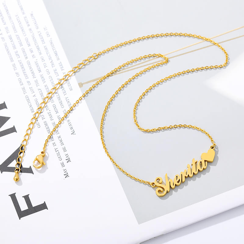 stylish Tiny Heart Name Necklace for women in gold (Free shipping) | Simply Bo