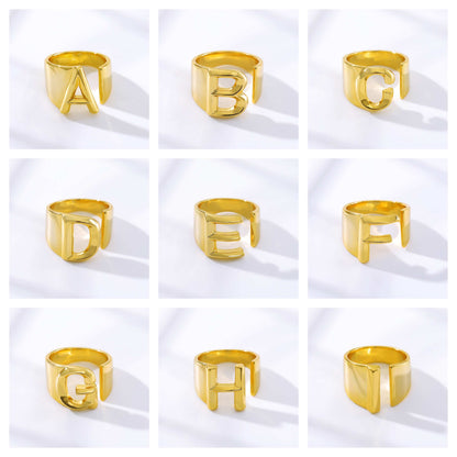 Personalized Custom Initial Letter A to I  Jewelry Ring in Gold For Women Free Shipping - Simply Bo