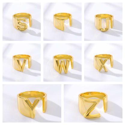 Personalized Custom Initial Letter s to z  Jewelry Ring in Gold For Women Free Shipping - Simply Bo