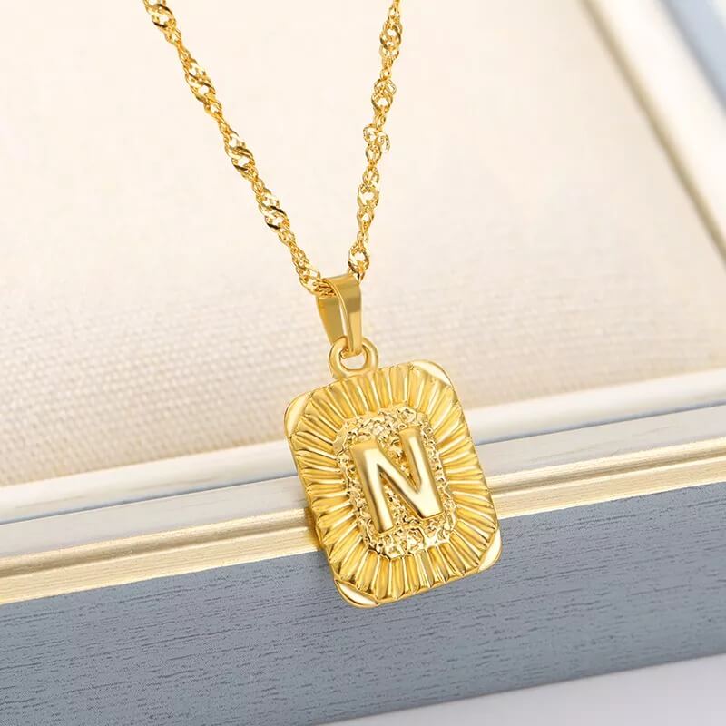Girl's Custom Pendant Letter Initial N Necklace jewelry for women in gold with Free shipping - Simply Bo