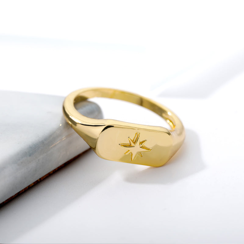 Vintage-Stacking-Gold-Star-Signet-Ring-Women-Bo-Jewelry