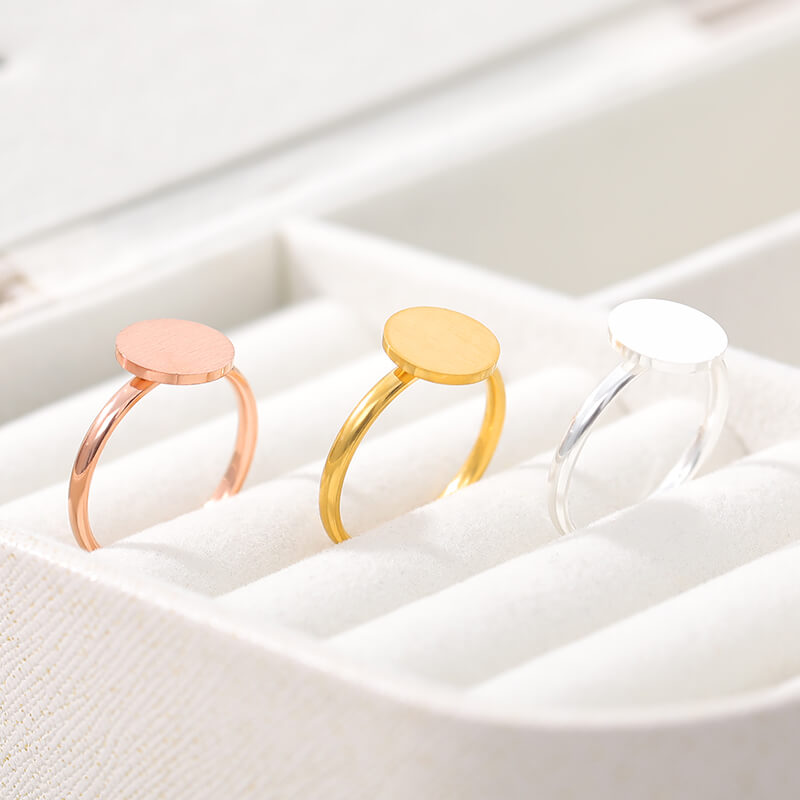 Stackable Thin Circle Dot Band Ring for women in gold rose gold and silver color Jewelry (Free shipping) | Simply Bo