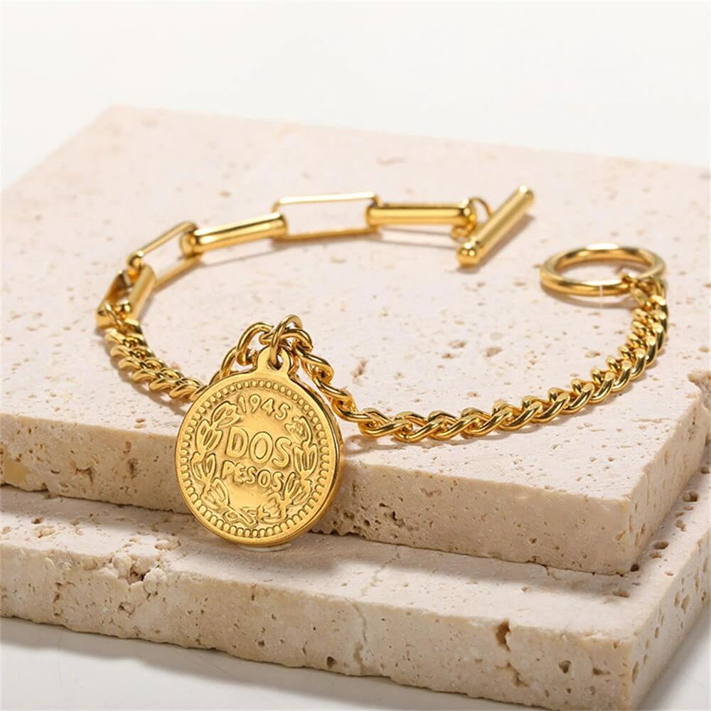 big-thick-chain-coin-pendant-bracelet-gold-trendy-stackable