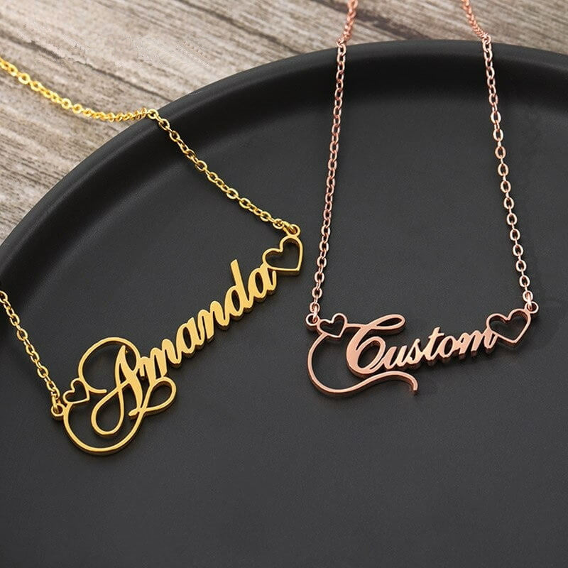 Belle Custom Name Necklace - Gold Plating - Oak & Luna