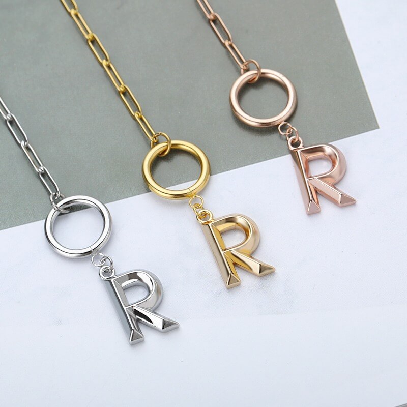 toggle-clasp-initial-letter-R-necklaces-women-gold-custom-necklace