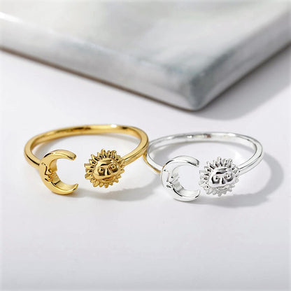 open boho sun moon Ring for women in gold and silver color (Free shipping) | Simply Bo